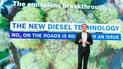 Volkmar Denner on the stage at the Bosch Annual press conference 2018
